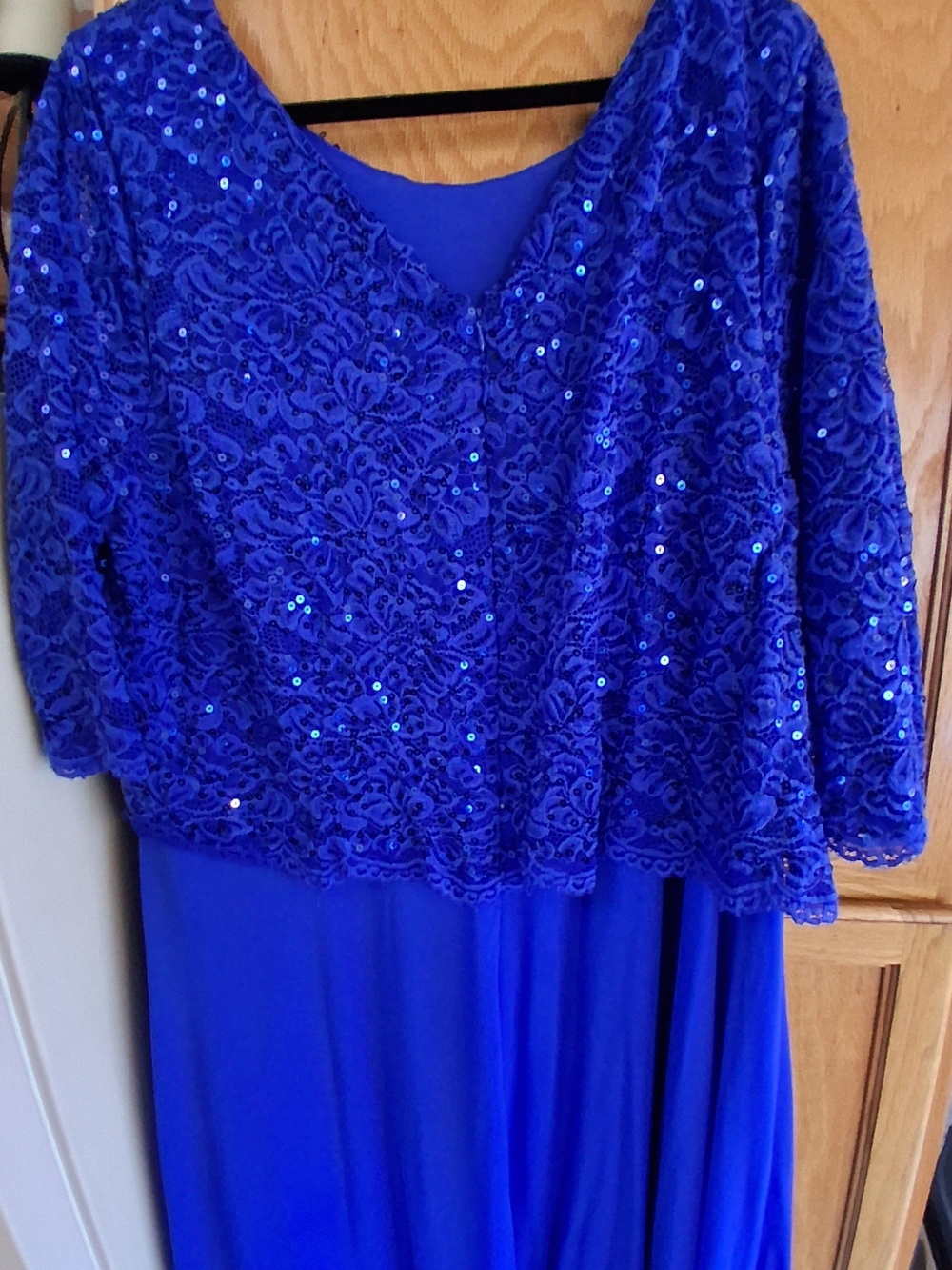 Plus Size Formal Royal Blue Lace Size 26 Roaman's Evening Gown Long Dress